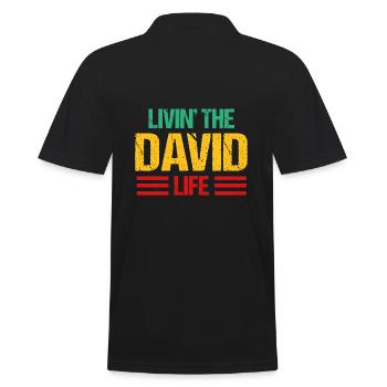 David - Men's Polo Shirt - black - Back - Kai (181cm)