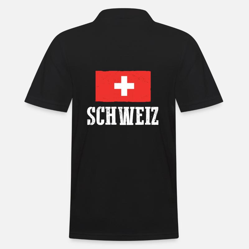 Schweizer Schweiz - Männer Poloshirt - Schwarz