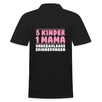 Mama Von 5 Kindern - Männer Poloshirt - Schwarz - Hinten - Kai (181cm)