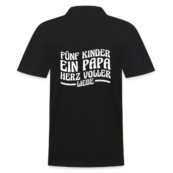 Dad of 5 children - Men's Polo Shirt - black - Back - Kai (181cm)