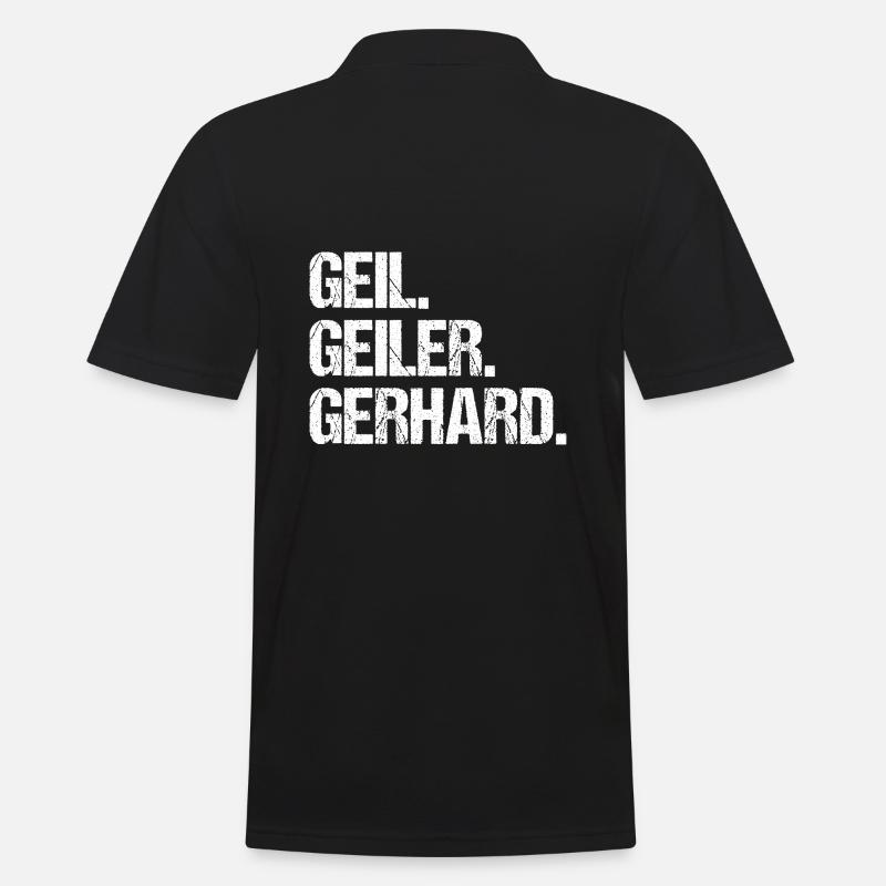 Gerhard - Männer Poloshirt - Schwarz