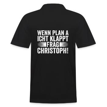 Vorname Chris Christoph - Männer Poloshirt - Schwarz - Hinten - Kai (181cm)