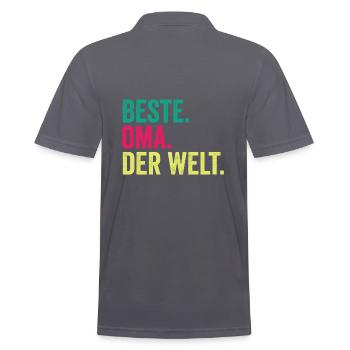 Großmutter Oma - Männer Poloshirt - Anthrazit - Hinten - Nico (186cm)