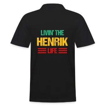 Henrik - Männer Poloshirt - Schwarz - Hinten - Kai (181cm)