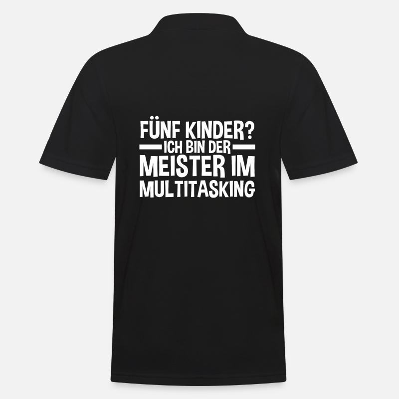 Papa Von 5 Kindern - Männer Poloshirt - Schwarz