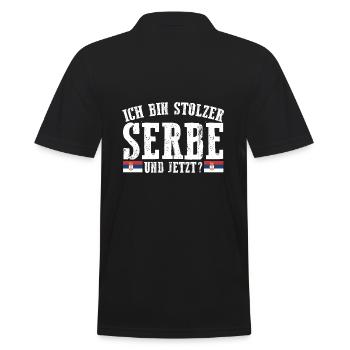Serbe Serbe Serbie - Polo Homme - noir - Dos - Kai (181cm)