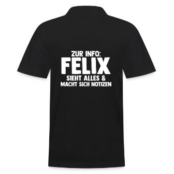 Felix - Men's Polo Shirt - black - Back - Kai (181cm)