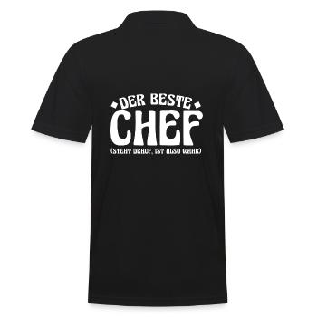 Teamleiter Chef Abschied - Männer Poloshirt - Schwarz - Hinten - Kai (181cm)
