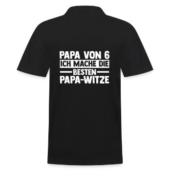 Dad of 6 children - Men's Polo Shirt - black - Back - Kai (181cm)