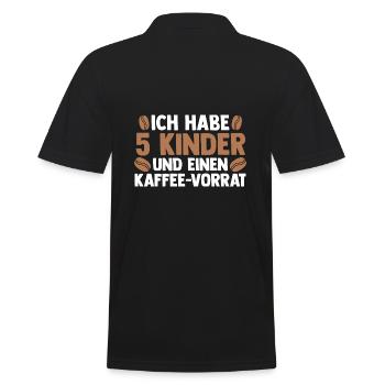 Mama Von 5 Kindern Kaffe - Männer Poloshirt - Schwarz - Hinten - Kai (181cm)