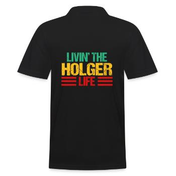 Holger - Männer Poloshirt - Schwarz - Hinten - Kai (181cm)