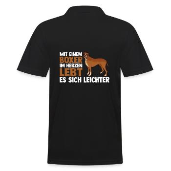 Chien Boxer allemand - Polo Homme - noir - Dos - Kai (181cm)