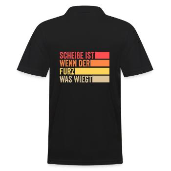 Shit Is When The Fart Weighs What - Men's Polo Shirt - black - Back - Kai (181cm)