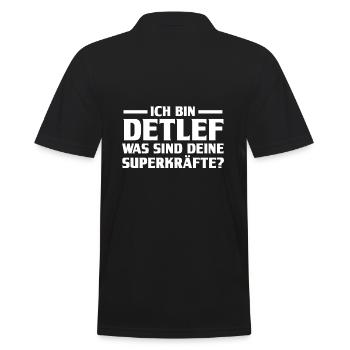 Vorname Detlef - Männer Poloshirt - Schwarz - Hinten - Kai (181cm)