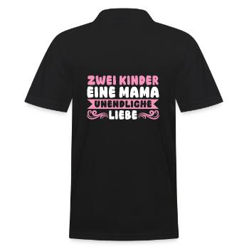 Mama Von 2 Kindern - Männer Poloshirt - Schwarz - Hinten - Kai (181cm)