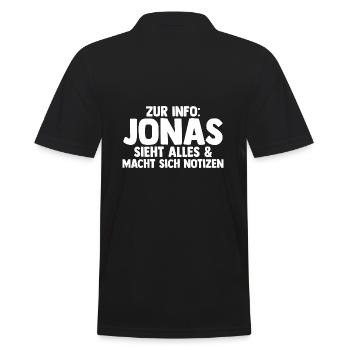 Jonas - Männer Poloshirt - Schwarz - Hinten - Kai (181cm)