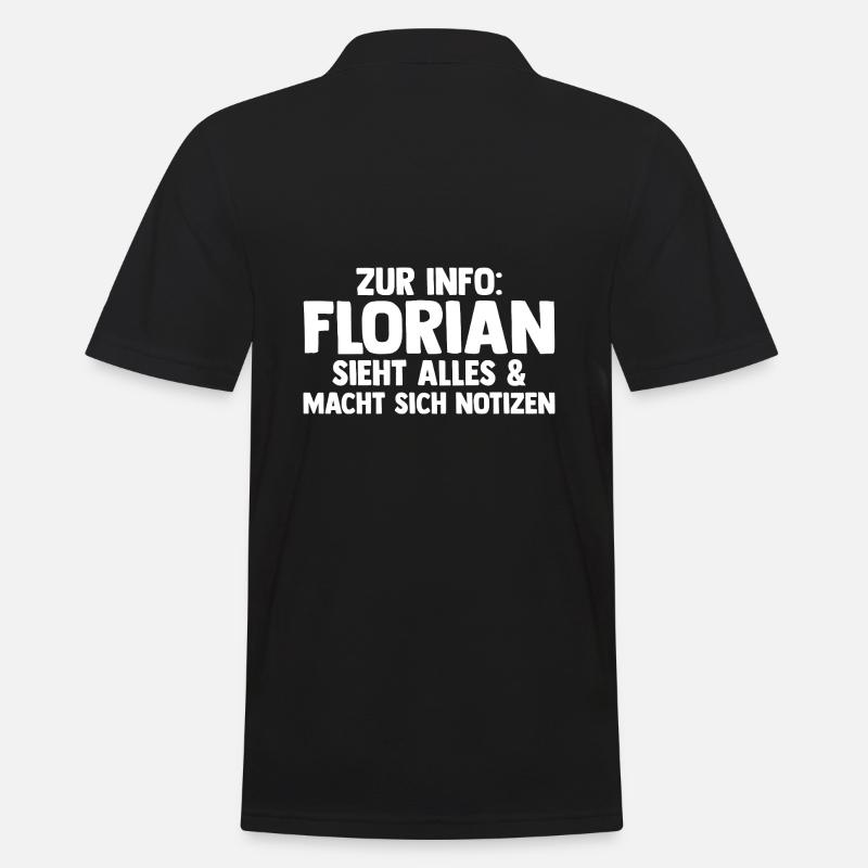 Florian - Männer Poloshirt - Schwarz