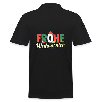 Weihnachtsmann Bescherung Weihnachten - Männer Poloshirt - Schwarz - Hinten - Kai (181cm)