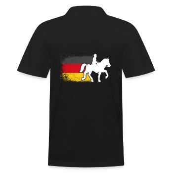 Monter à cheval avec le drapeau de l’Allemagne - Polo Homme - noir - Dos - Kai (181cm)