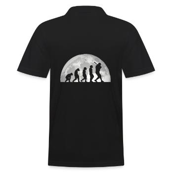 Baseballspieler Evolution Baseball - Männer Poloshirt - Schwarz - Hinten - Kai (181cm)