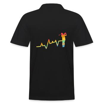 Golfspieler Herzschlag Golf - Männer Poloshirt - Schwarz - Hinten - Kai (181cm)