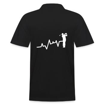 Golfspieler Herzschlag Golf - Männer Poloshirt - Schwarz - Hinten - Kai (181cm)