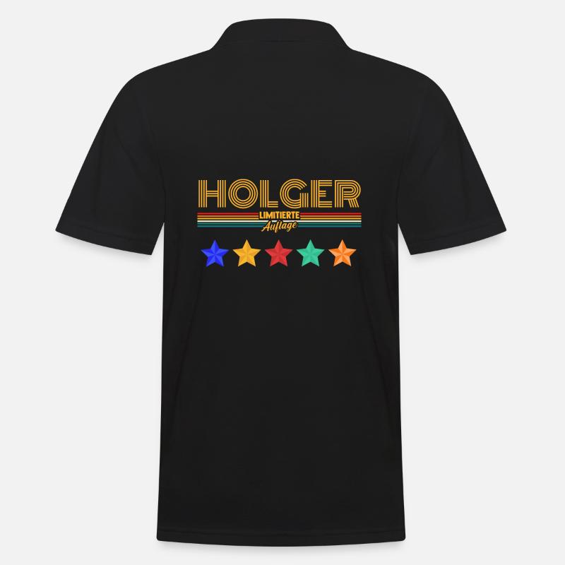 Holger - Männer Poloshirt - Schwarz