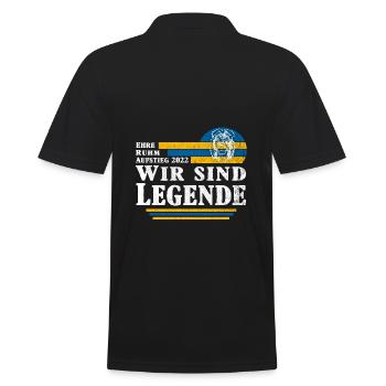 Braunschweig Fußball Aufstieg 2022 - Männer Poloshirt - Schwarz - Hinten - Kai (181cm)