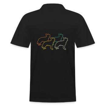 Hund Deutscher Schäferhund - Männer Poloshirt - Schwarz - Hinten - Kai (181cm)