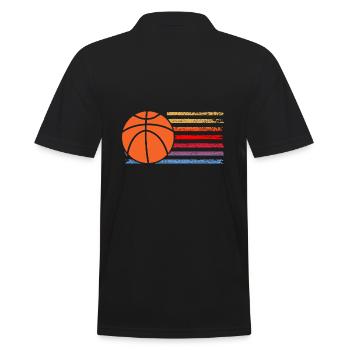 Basketballspieler Basketball - Männer Poloshirt - Schwarz - Hinten - Kai (181cm)