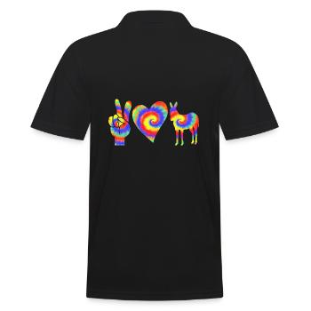 Esel - Männer Poloshirt - Schwarz - Hinten - Kai (181cm)