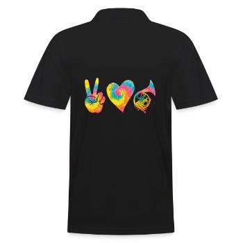 Horn player French horn - Men's Polo Shirt - black - Back - Kai (181cm)
