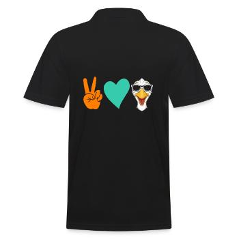 Gans - Männer Poloshirt - Schwarz - Hinten - Kai (181cm)