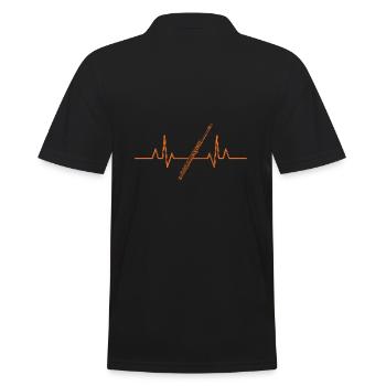 Flute Heartbeat Flute - Men's Polo Shirt - black - Back - Kai (181cm)