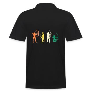 Bogenschütze Evolution Bogenschießen - Männer Poloshirt - Schwarz - Hinten - Kai (181cm)