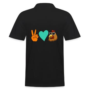 Chickens Hen - Men's Polo Shirt - black - Back - Kai (181cm)