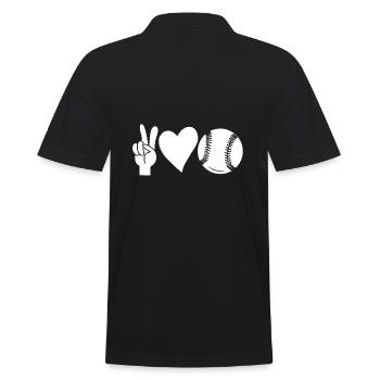 Baseballspieler Baseball - Männer Poloshirt - Schwarz - Hinten - Kai (181cm)