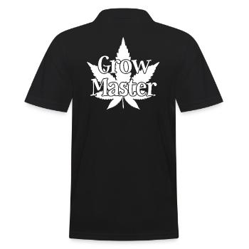 Grow Master - Cannabis - Marijuana - Marihuana - Männer Poloshirt - Schwarz - Hinten - Kai (181cm)