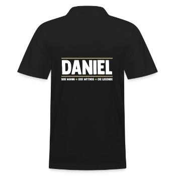Daniel - Männer Poloshirt - Schwarz - Hinten - Kai (181cm)
