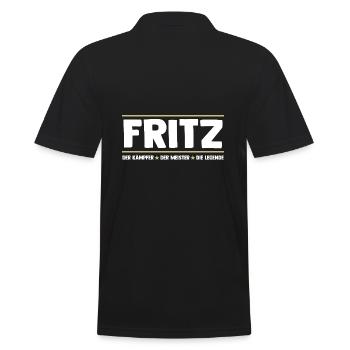 Fritz - Männer Poloshirt - Schwarz - Hinten - Kai (181cm)