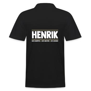 Henrik - Männer Poloshirt - Schwarz - Hinten - Kai (181cm)