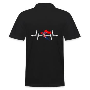 Kroaten Kroate Kroatin Hrvatska Herzschlag Kroatie - Männer Poloshirt - Schwarz - Hinten - Kai (181cm)