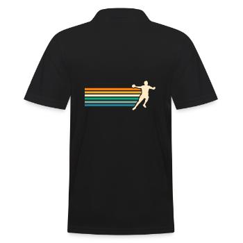 Handballer Handball - Männer Poloshirt - Schwarz - Hinten - Kai (181cm)