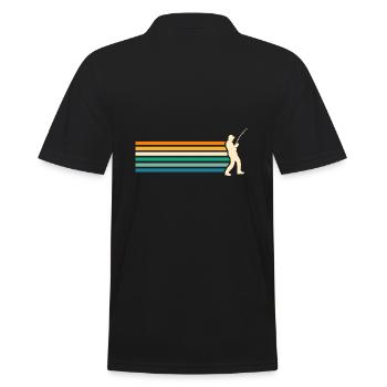 Angler Fishing - Men's Polo Shirt - black - Back - Kai (181cm)