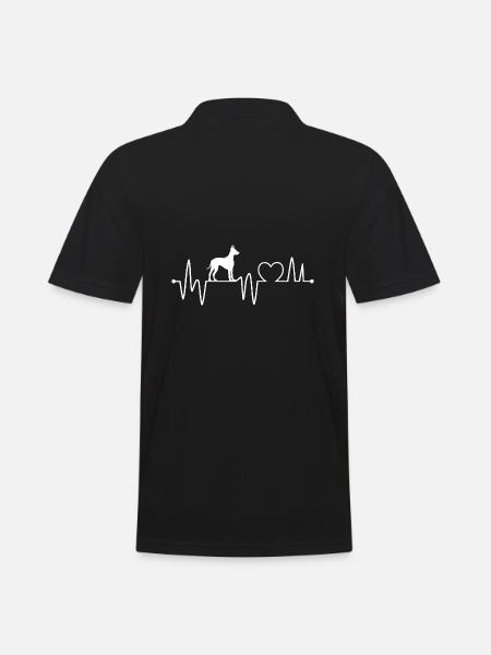 Heartbeat Dog Doberman - Men's Polo Shirt - black