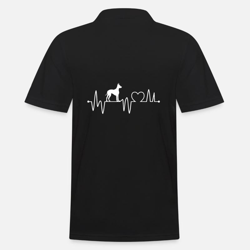 Herzschlag Hund Dobermann - Männer Poloshirt - Schwarz