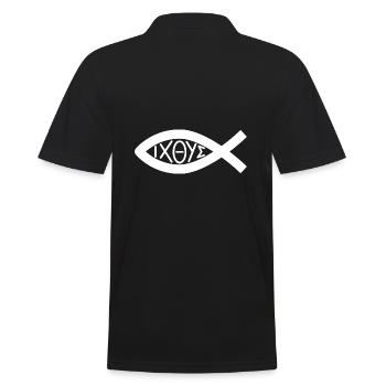 Symbole du poisson Chrétiens - Eglise - Foi - Polo Homme - noir - Dos - Kai (181cm)