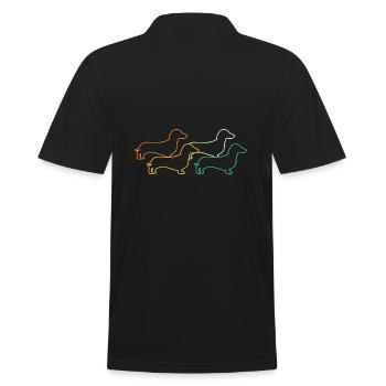 Hund Dackel - Männer Poloshirt - Schwarz - Hinten - Kai (181cm)