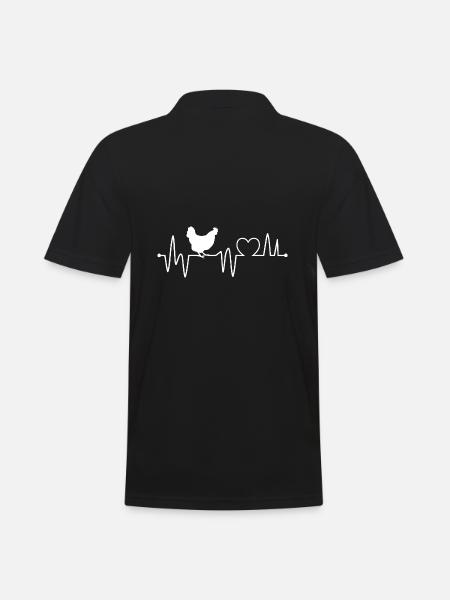 Chickens heartbeat hen - Men's Polo Shirt - black