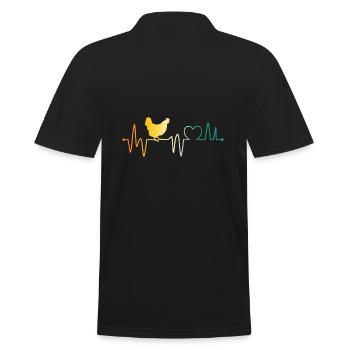 Poule battement de cœur des poules - Polo Homme - noir - Dos - Kai (181cm)